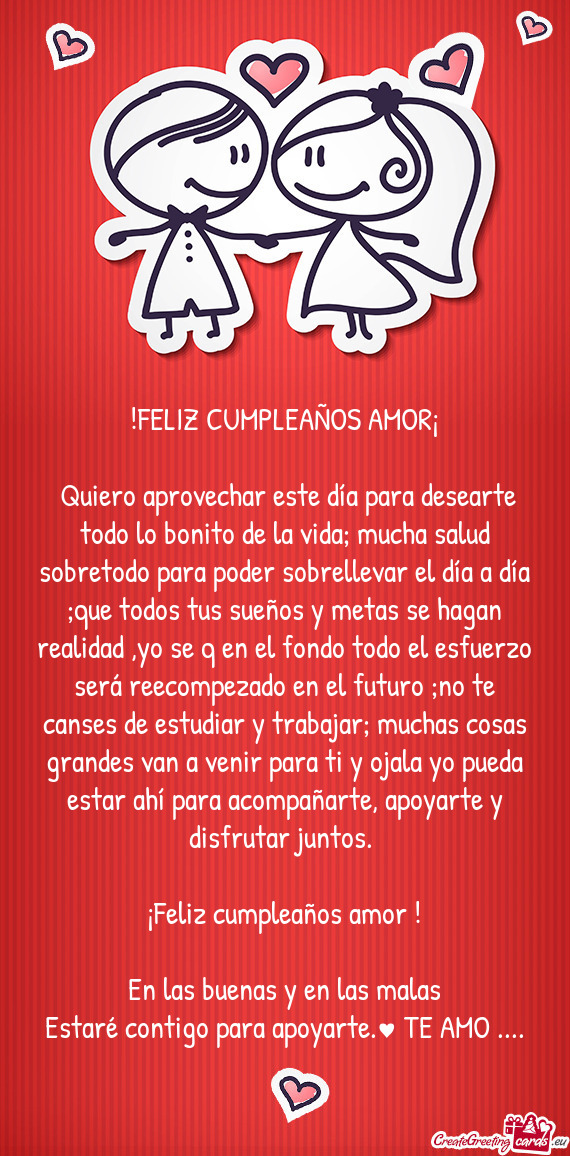 Quiero aprovechar este día para desearte todo lo bonito de la vida; mucha salud sobretodo para pod