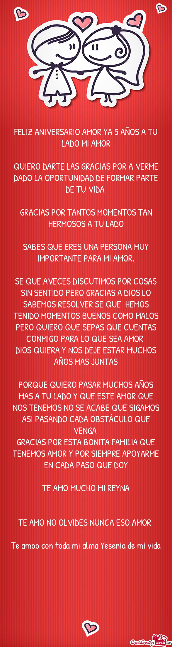 QUIERO DARTE LAS GRACIAS POR A VERME DADO LA OPORTUNIDAD DE FORMAR PARTE DE TU VIDA