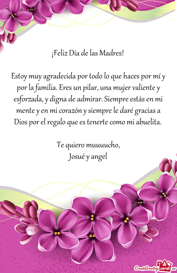 Racias a Dios por el regalo que es tenerte como mi abuelita