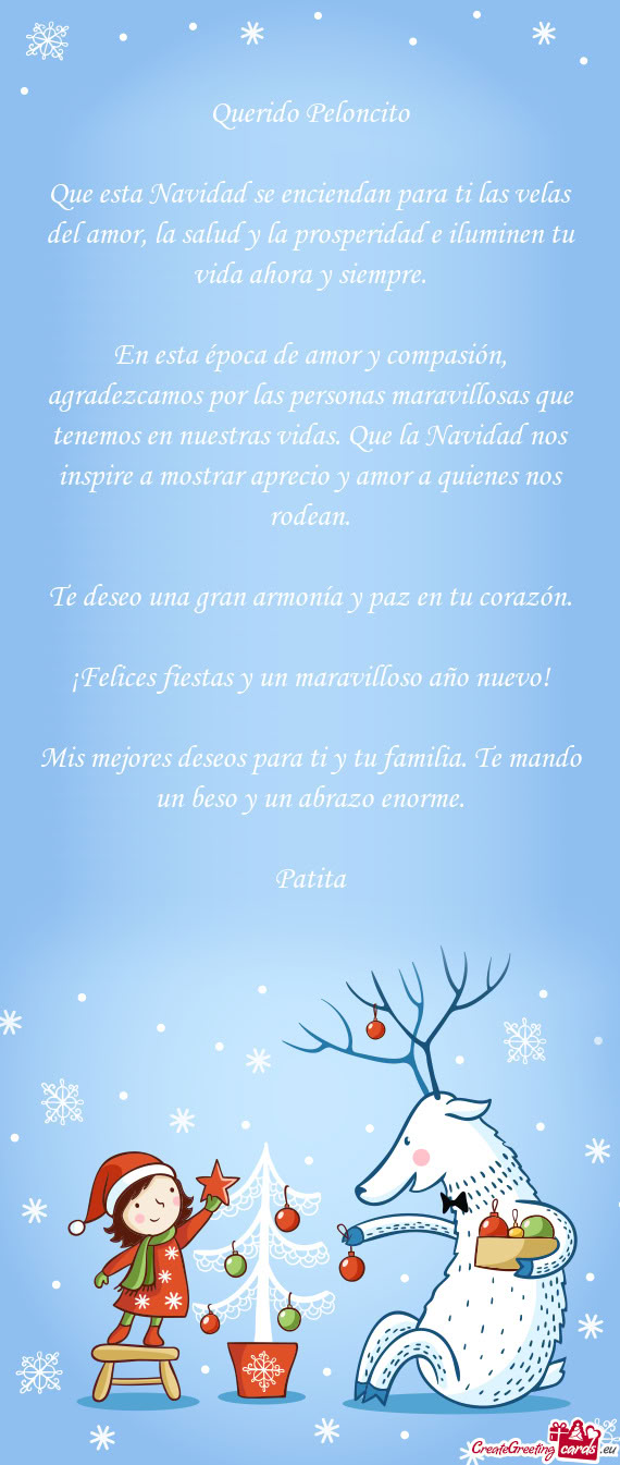 Ras vidas. Que la Navidad nos inspire a mostrar aprecio y amor a quienes nos rodean