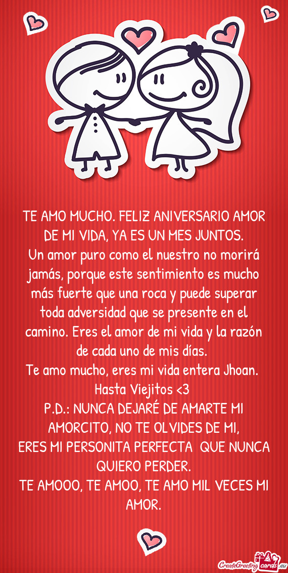 Roca y puede superar toda adversidad que se presente en el camino. Eres el amor de mi vida y la raz