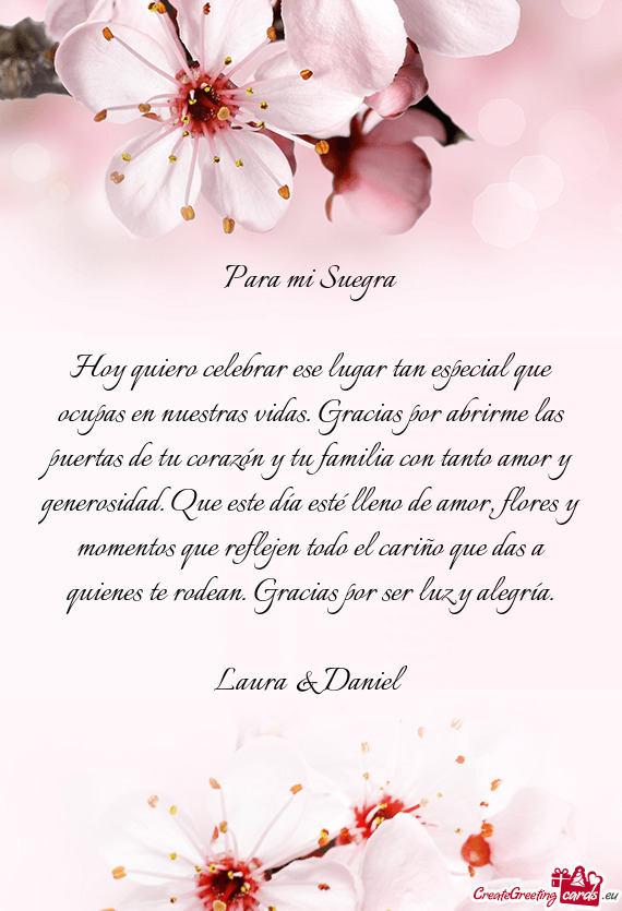 Rtas de tu corazón y tu familia con tanto amor y generosidad. Que este día esté lleno de amor, fl