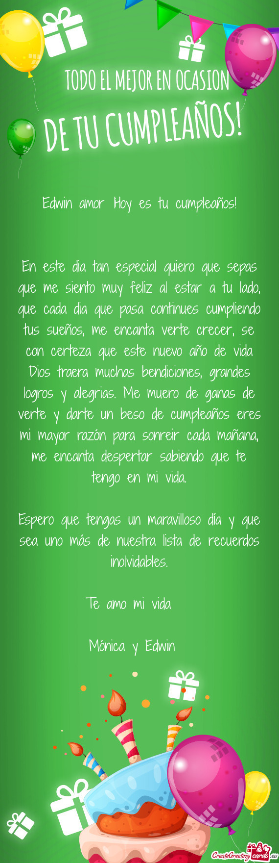 Rte un beso de cumpleaños eres mi mayor razón para sonreir cada mañana, me encanta despertar sabi