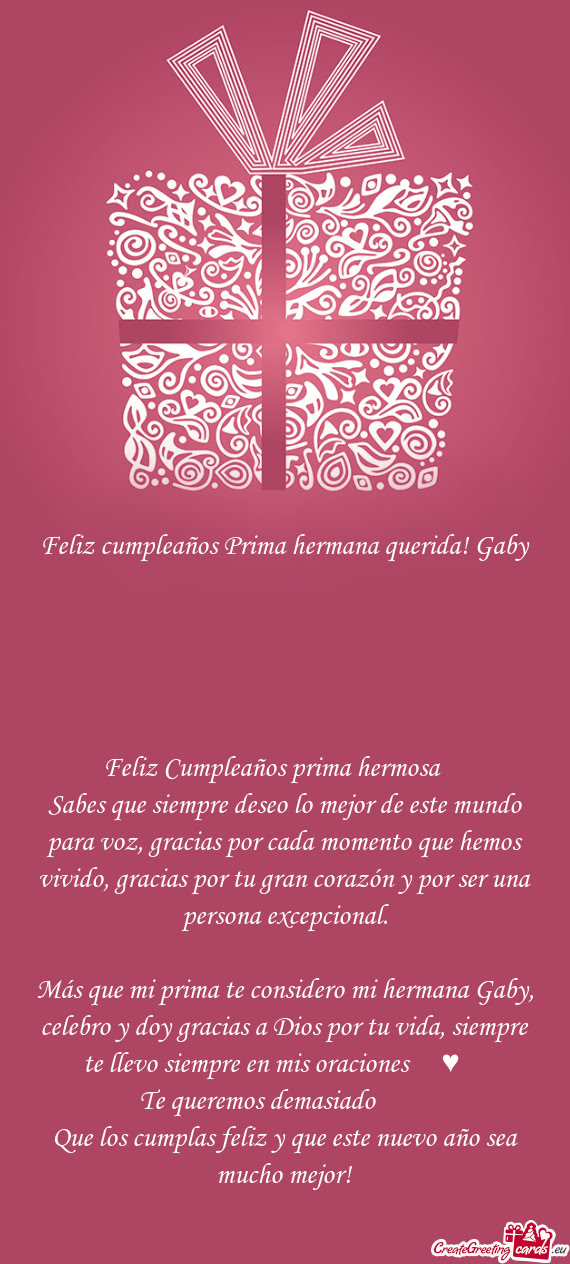 Sabes que siempre deseo lo mejor de este mundo para voz, gracias por cada momento que hemos vivido