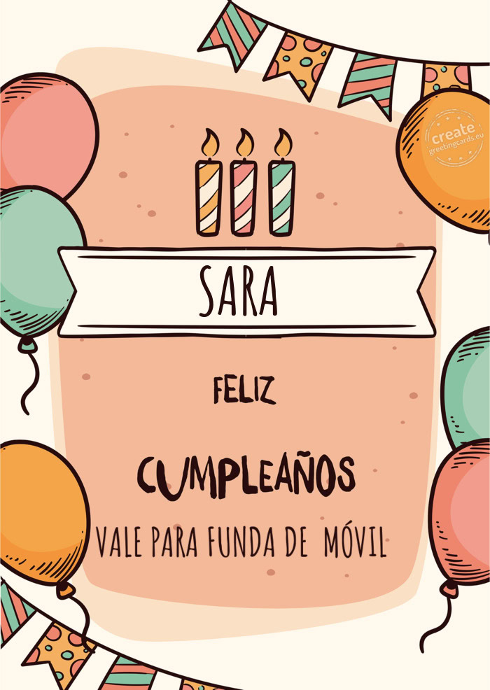 SARA VALE PARA FUNDA DE MÓVIL