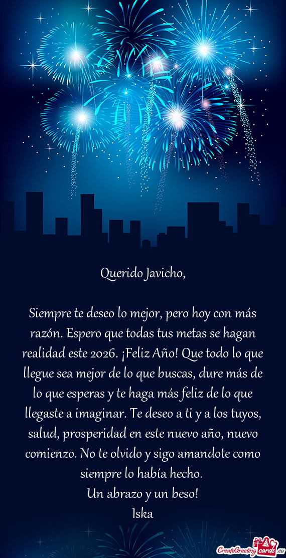 Siempre te deseo lo mejor, pero hoy con más razón. Espero que todas tus metas se hagan realidad es