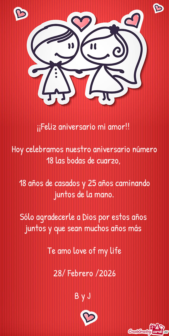 Sólo agradecerle a Dios por estos años juntos y que sean muchos años más