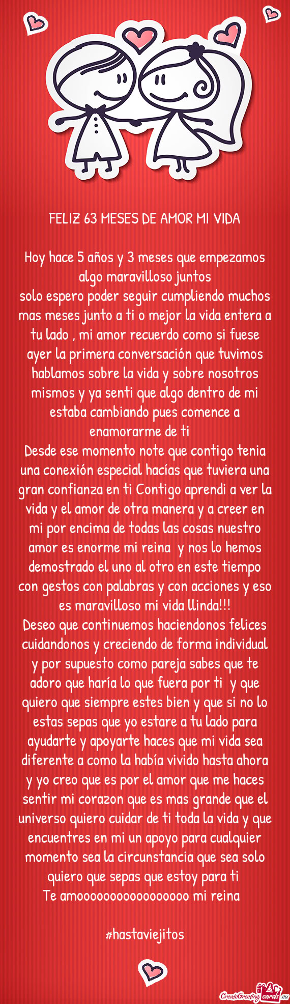 Solo espero poder seguir cumpliendo muchos mas meses junto a ti o mejor la vida entera a tu lado , m