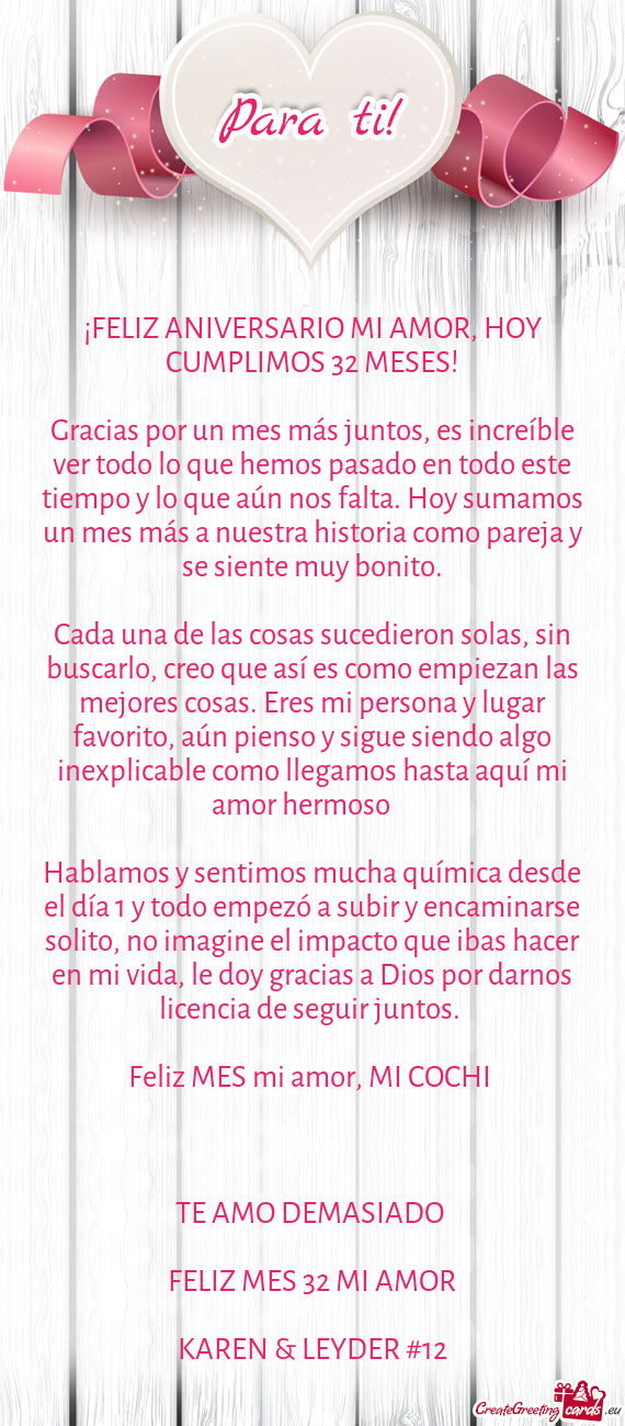 Ta aquí mi amor hermoso ❤️