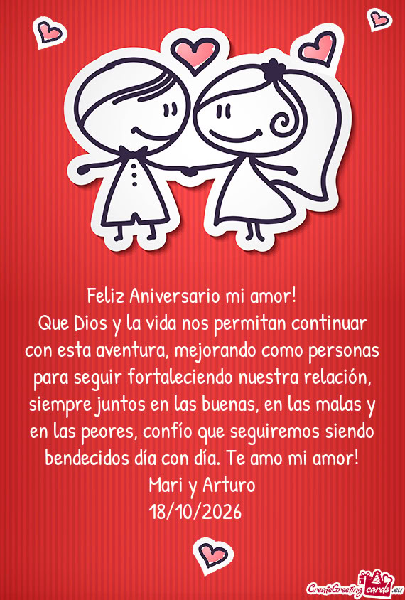 Taleciendo nuestra relación, siempre juntos en las buenas, en las malas y en las peores, confío qu