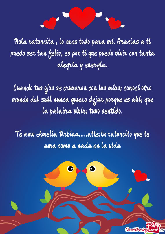 Te amo Amelia Urbina.....atte:tu ratoncito que te ama como a nada en la vida