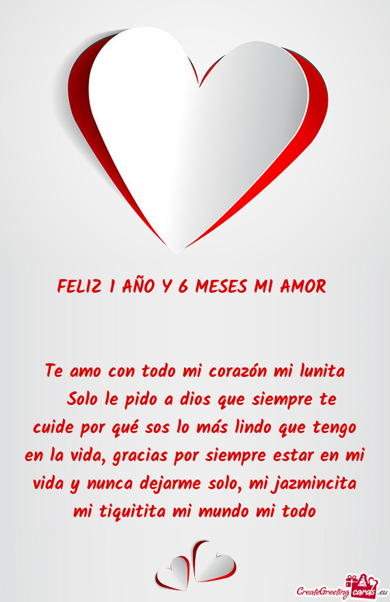 Te amo con todo mi corazón mi lunita
