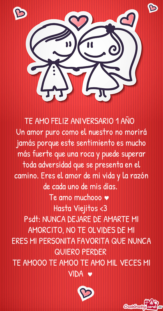 TE AMO FELIZ ANIVERSARIO 1 AÑO