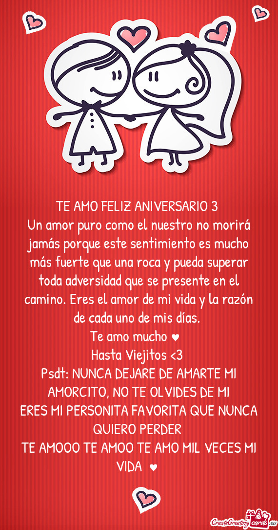 TE AMO FELIZ ANIVERSARIO 3