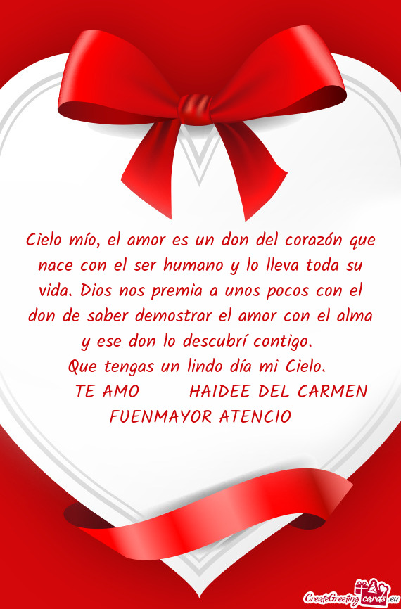 😍 ✧ TE AMO ✧ 😍 HAIDEE DEL CARMEN FUENMAYOR ATENCIO