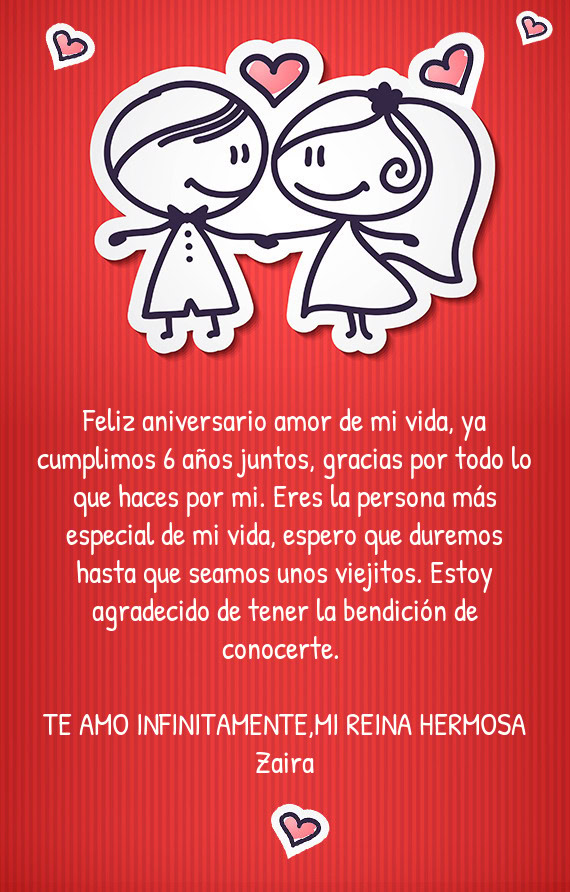 TE AMO INFINITAMENTE,MI REINA HERMOSA Zaira