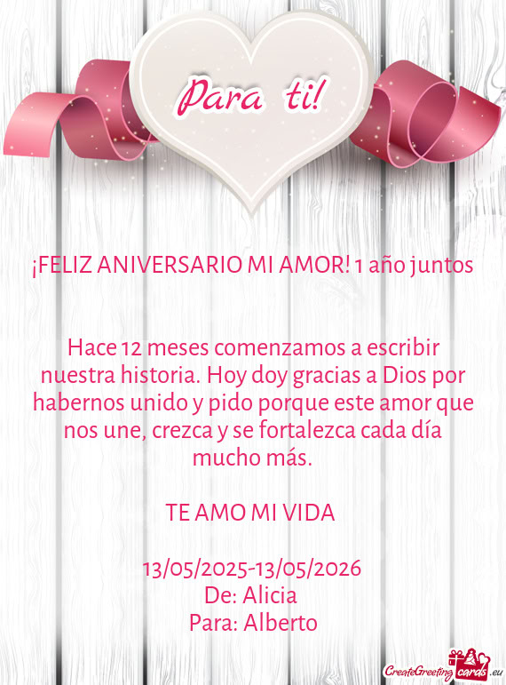TE AMO MI VIDA