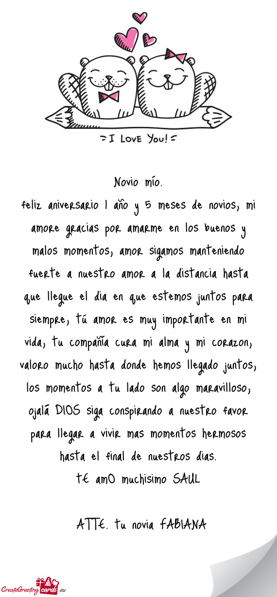 TE amO muchisimo SAUL