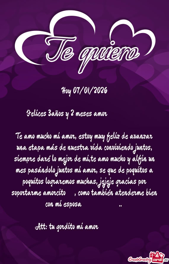 Te amo mucho mi amor, estoy muy feliz de avanzar una etapa más de nuestra vida conviviendo juntos