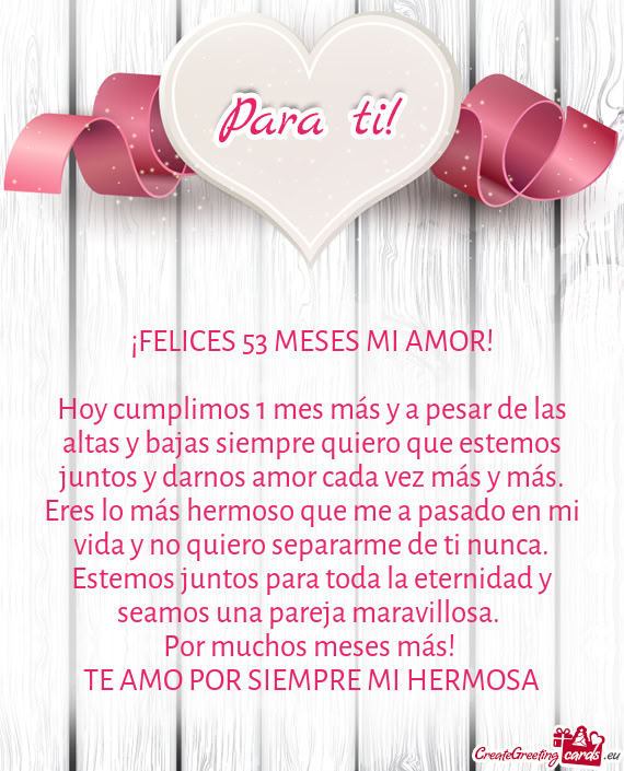 TE AMO POR SIEMPRE MI HERMOSA