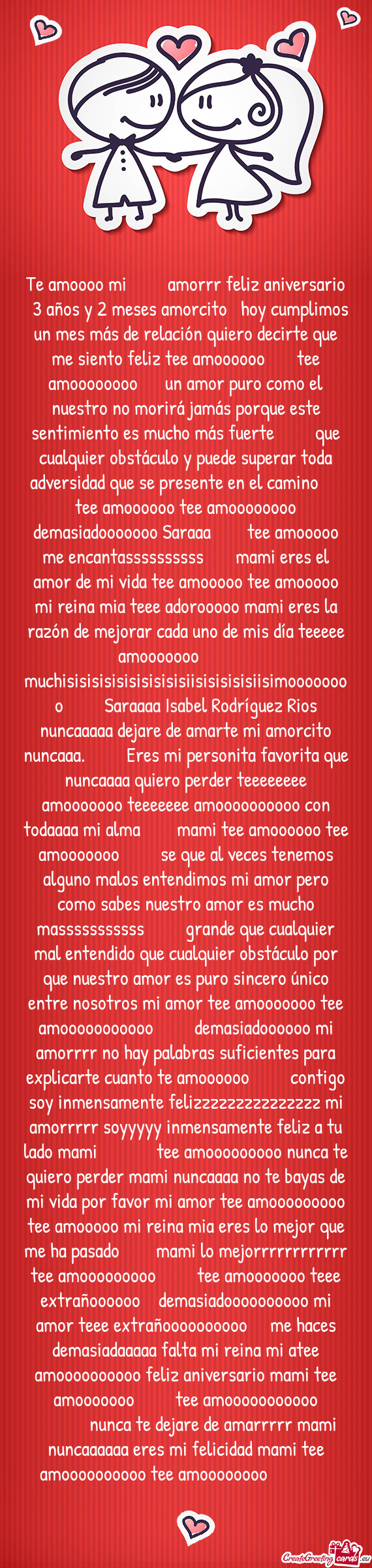 Te amoooo mi ❤️❤️❤️❤️amorrr feliz aniversario 🥳🥳3 años y 2 meses amorcito😍