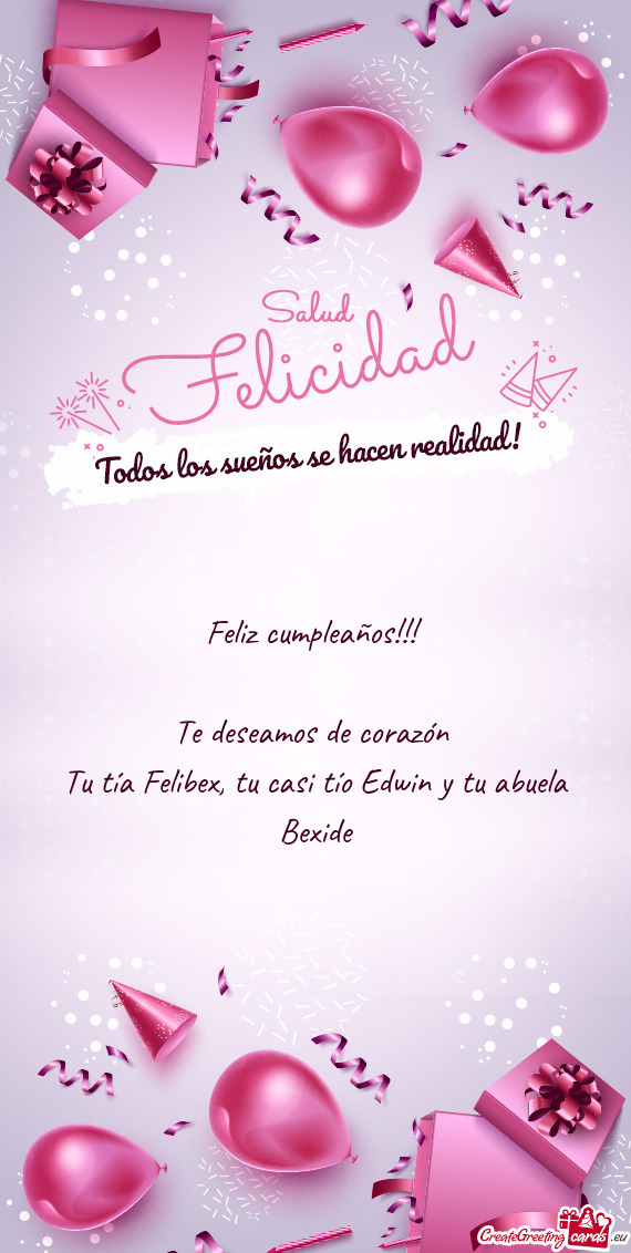 Te deseamos de corazón