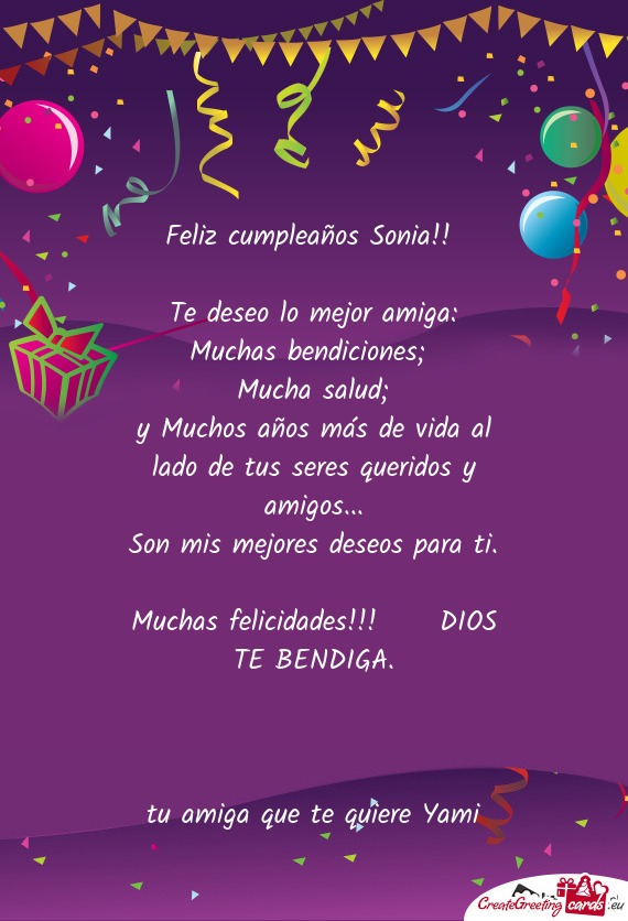 Te deseo lo mejor amiga