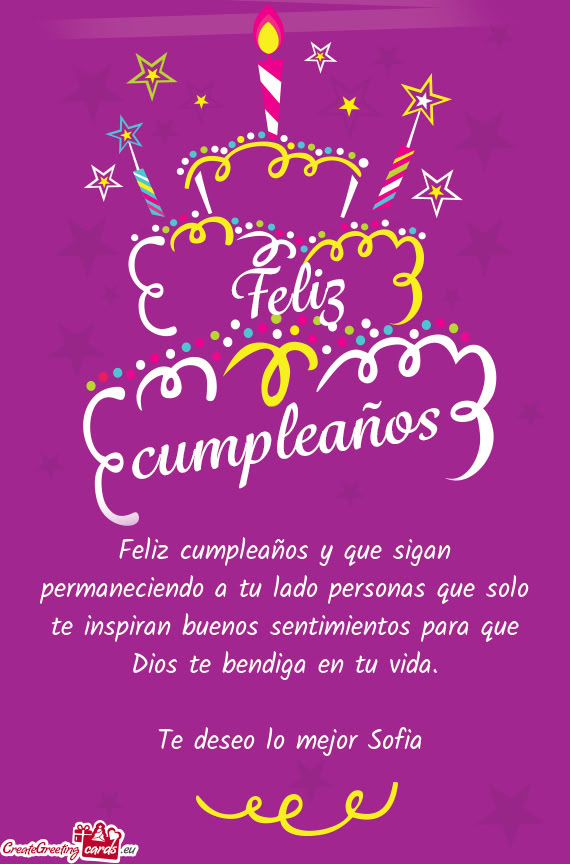 Te deseo lo mejor Sofia