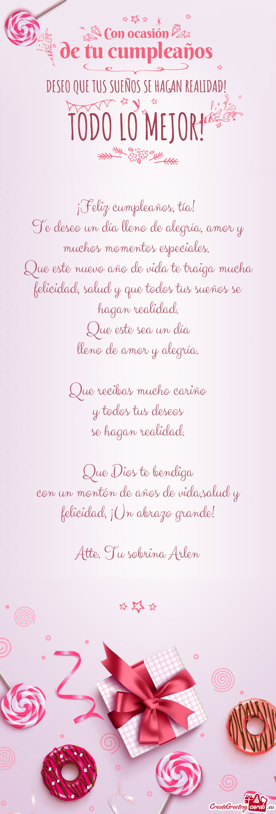 Te deseo un día lleno de alegría, amor y muchos momentos especiales