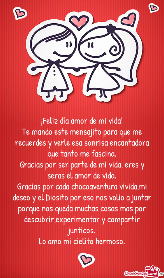 Te mando este mensajito para que me recuerdes y verle esa sonrisa encantadora que tanto me fascina