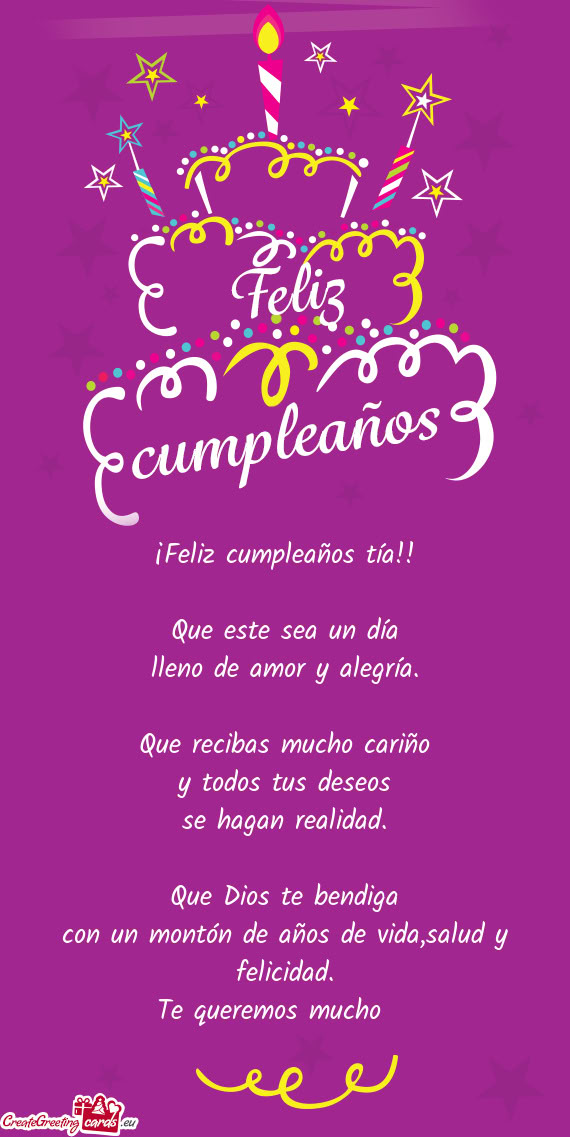 Te queremos mucho 🎂