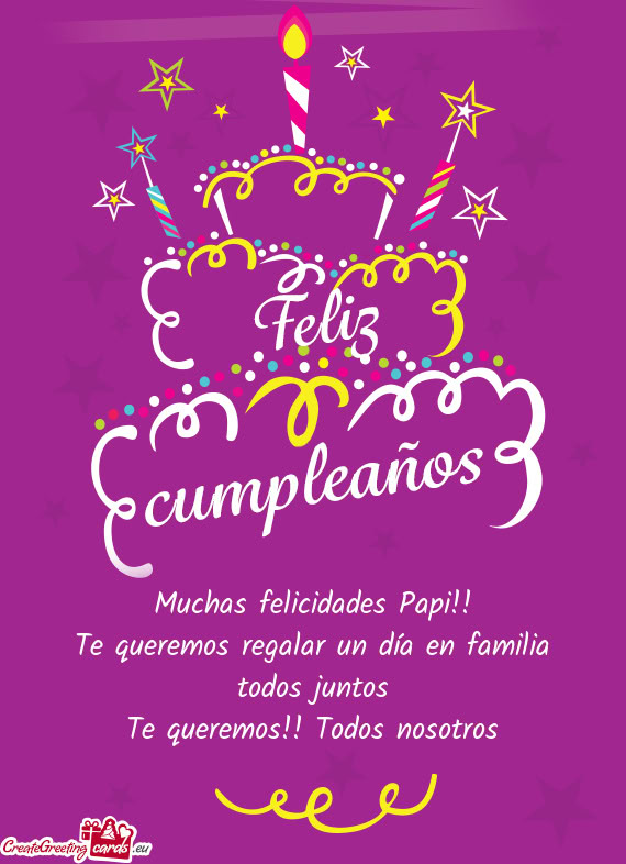 Te queremos regalar un día en familia todos juntos