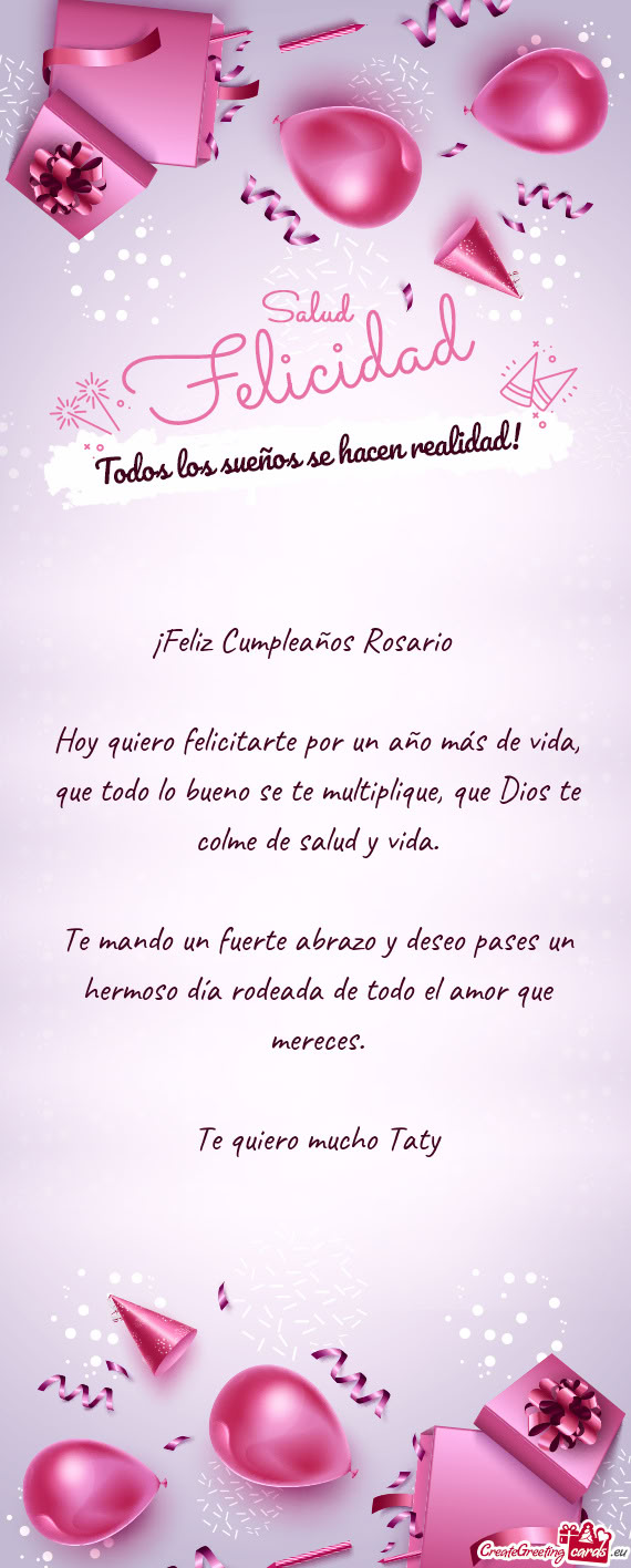 💖 Te quiero mucho Taty 💖