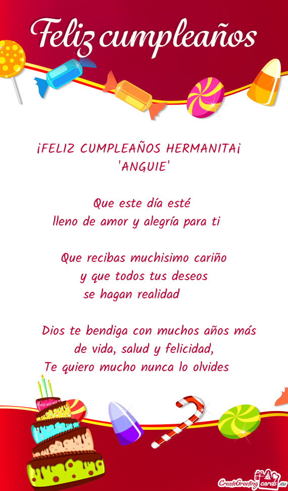 Ti 😁 Que recibas muchisimo cariño y que todos tus deseos se hagan realidad ❤️  Di