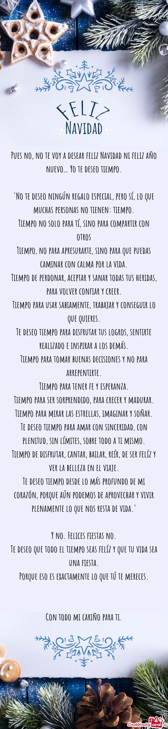 Tiempo, no para apresurarte, sino para que puedas caminar con calma por la vida