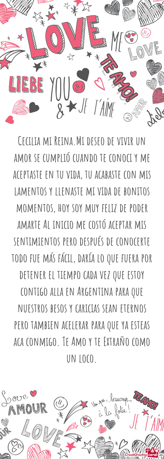 U acabaste con mis lamentos y llenaste mi vida de bonitos momentos, hoy soy muy feliz de poder amart