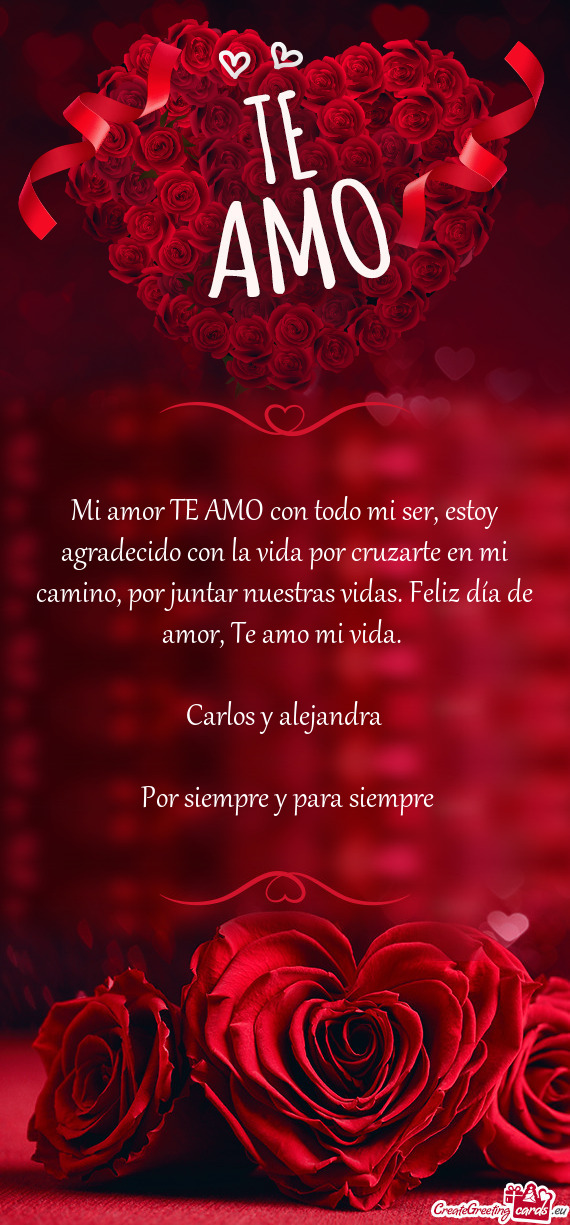 Uestras vidas. Feliz día de amor, Te amo mi vida