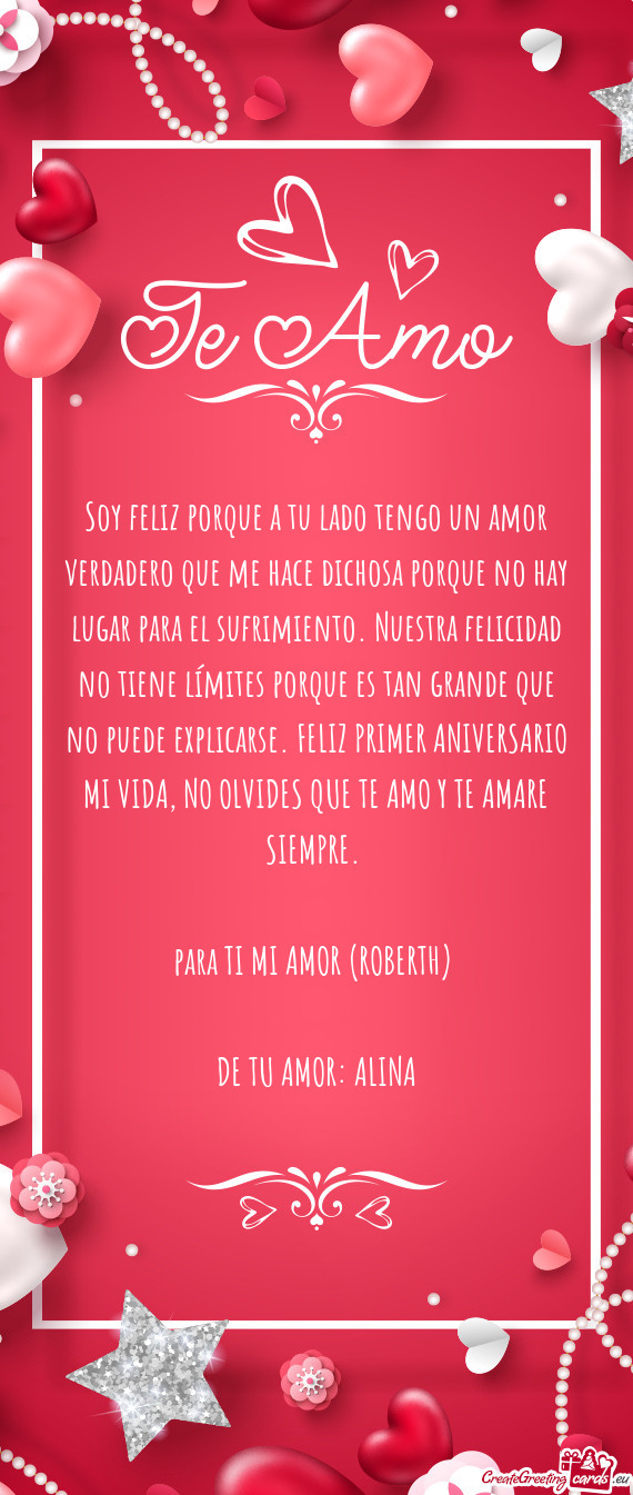 Ufrimiento. Nuestra felicidad no tiene límites porque es tan grande que no puede explicarse. FELIZ