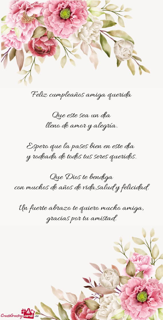 Un fuerte abrazo te quiero mucho amiga, gracias por tu amistad