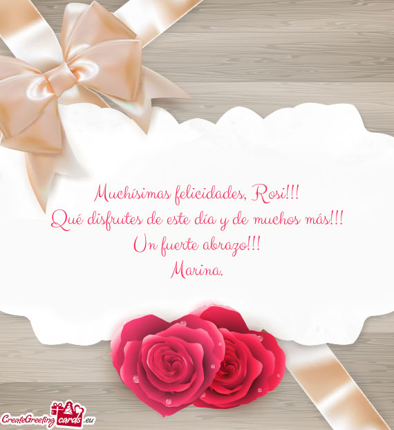 Un fuerte abrazo