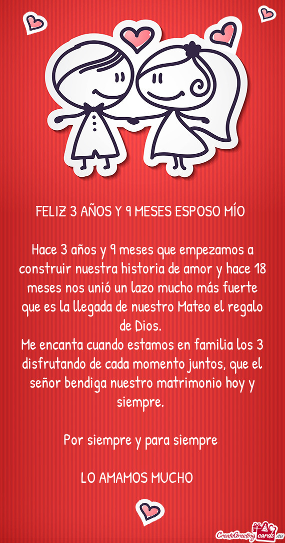 Un lazo mucho más fuerte que es la llegada de nuestro Mateo el regalo de Dios