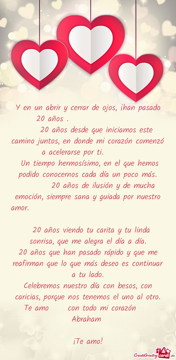 Y en un abrir y cerrar de ojos, ¡han pasado 20 años