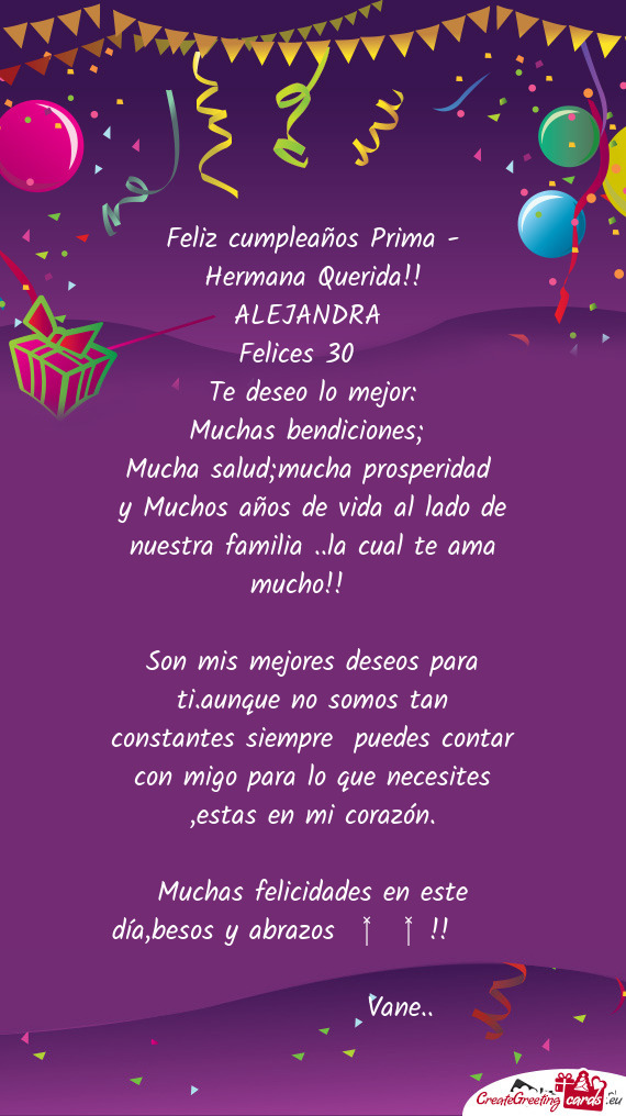 Y Muchos años de vida al lado de nuestra familia ..la cual te ama mucho!! 🥰