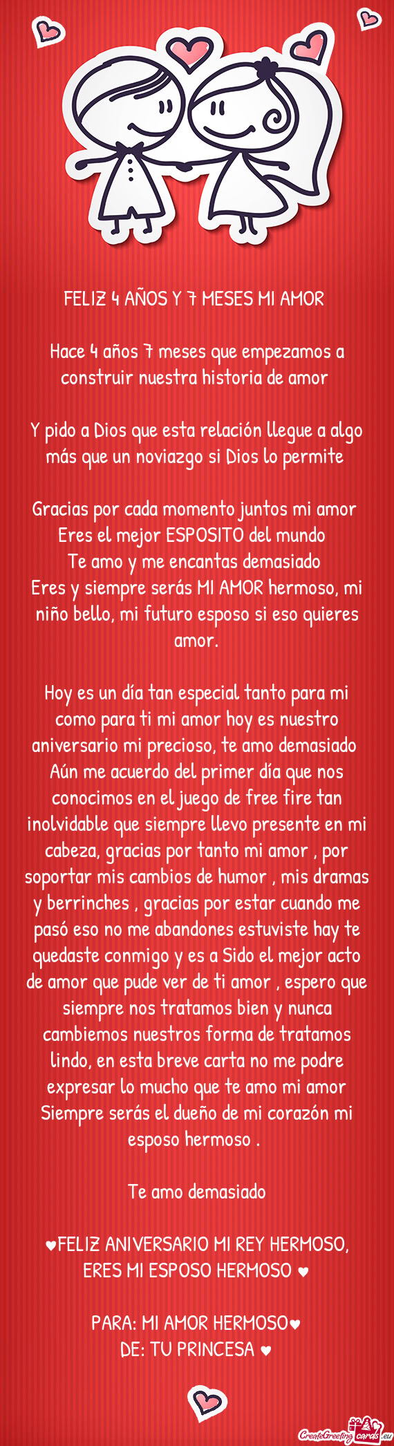 Y pido a Dios que esta relación llegue a algo más que un noviazgo si Dios lo permite