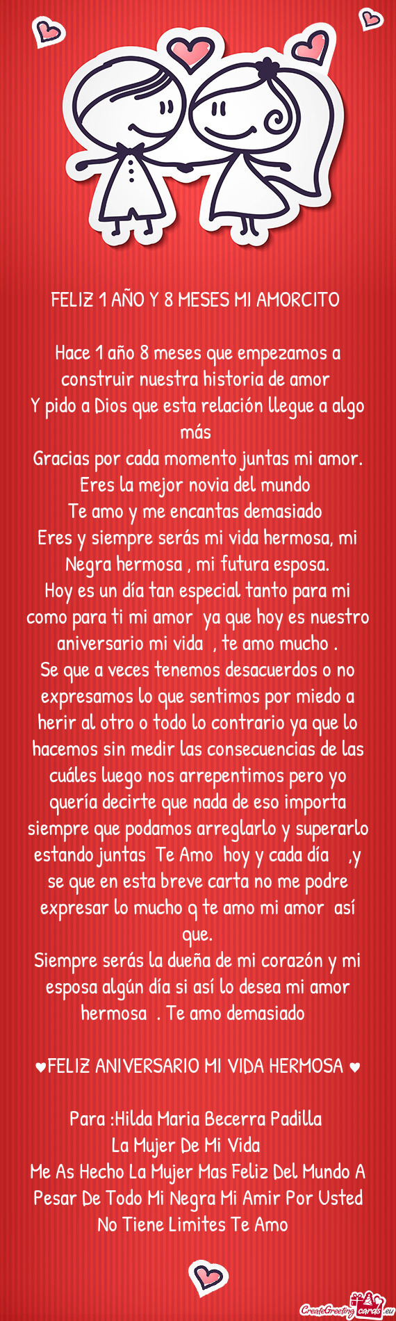 Y pido a Dios que esta relación llegue a algo más