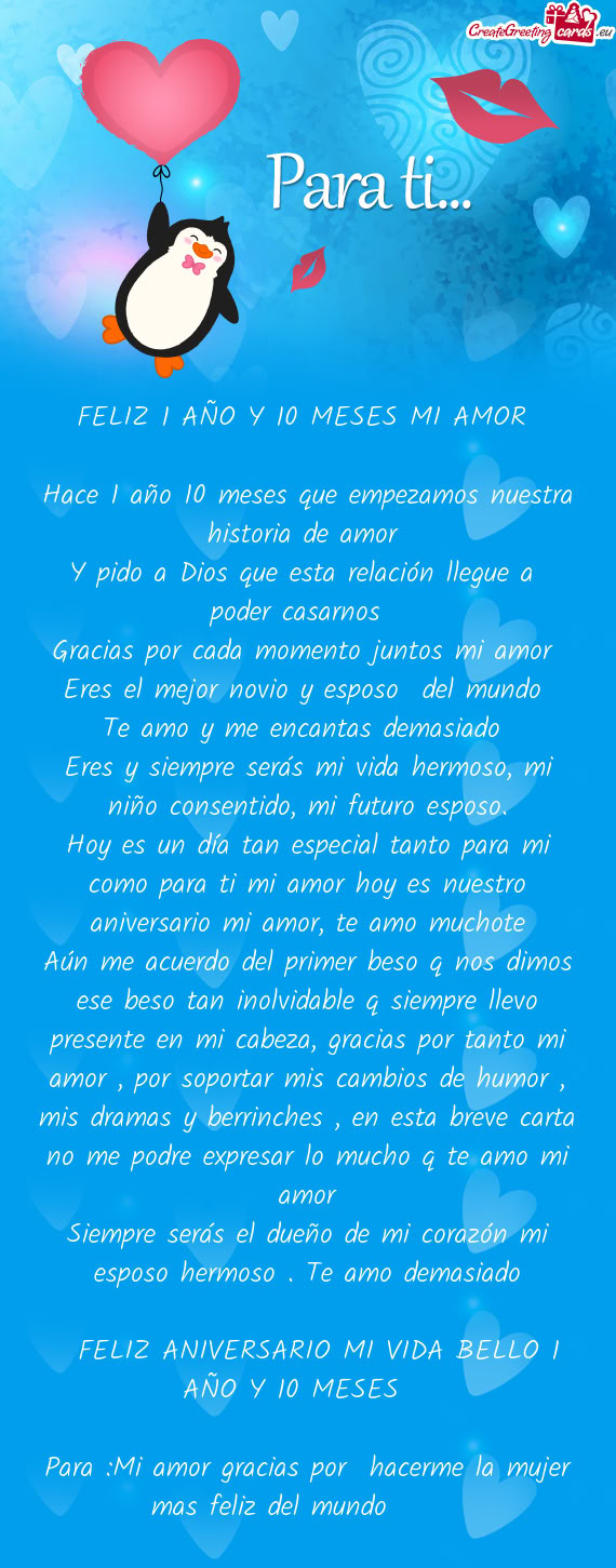 Y pido a Dios que esta relación llegue a poder casarnos
