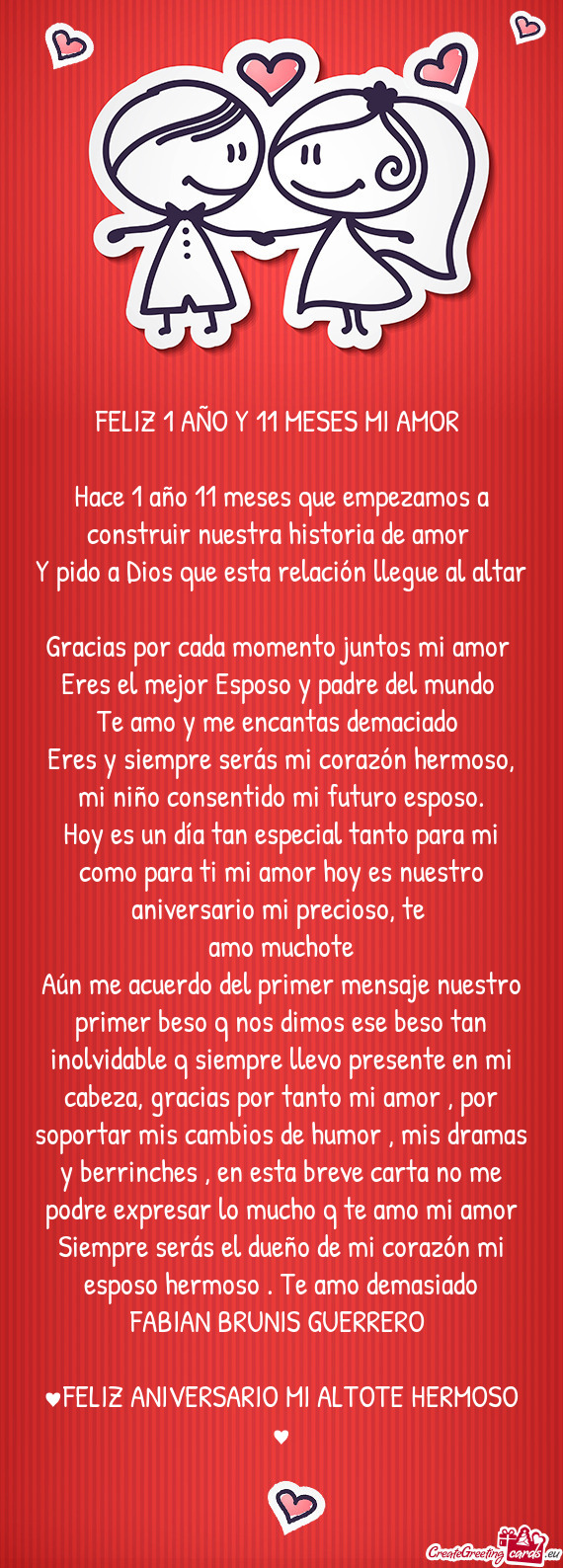 Y pido a Dios que esta relación llegue al altar