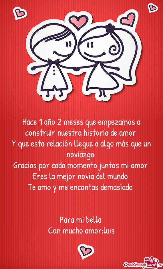 Y que esta relación llegue a algo más que un noviazgo