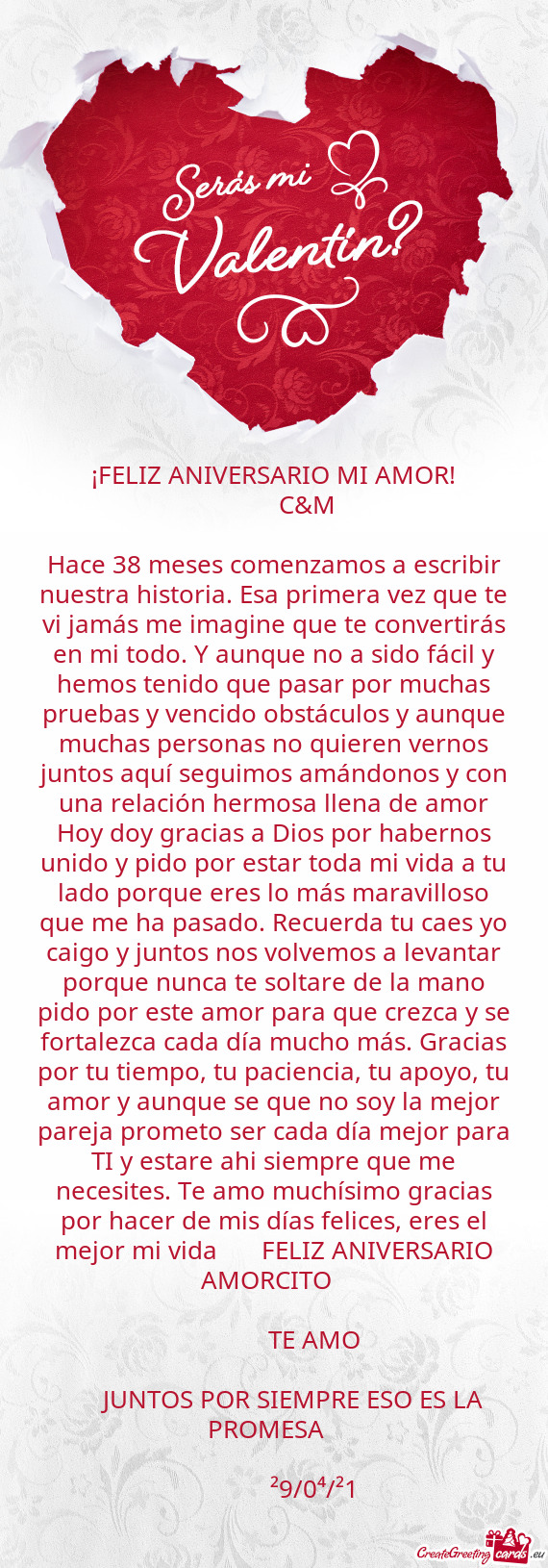 Y vencido obstáculos y aunque muchas personas no quieren vernos juntos aquí seguimos amándonos y