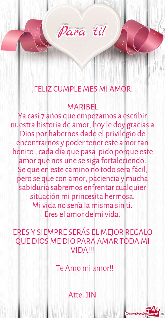 Ya casi 7 años que empezamos a escribir nuestra historia de amor, hoy le doy gracias a Dios por hab
